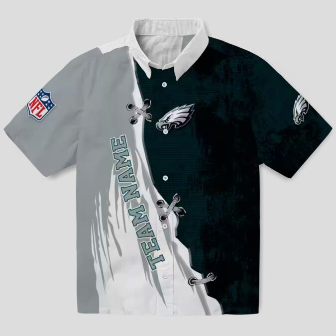 Philadelphia Eagles Edgy Streaks Hawaiian Shirt, Custom Aloha Shirt for Men & Women