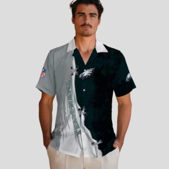 Philadelphia Eagles Edgy Streaks Hawaiian Shirt, Custom Aloha Shirt for Men & Women