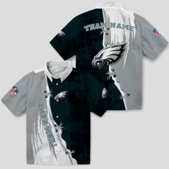Philadelphia Eagles Edgy Streaks Hawaiian Shirt, Custom Aloha Shirt for Men & Women
