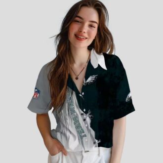 Philadelphia Eagles Edgy Streaks Hawaiian Shirt, Custom Aloha Shirt for Men & Women