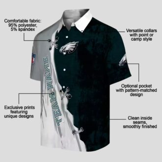 Philadelphia Eagles Edgy Streaks Hawaiian Shirt, Custom Aloha Shirt for Men & Women