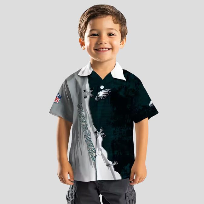 Philadelphia Eagles Edgy Streaks Hawaiian Shirt, Custom Aloha Shirt for Men & Women