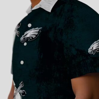 Philadelphia Eagles Edgy Streaks Hawaiian Shirt, Custom Aloha Shirt for Men & Women