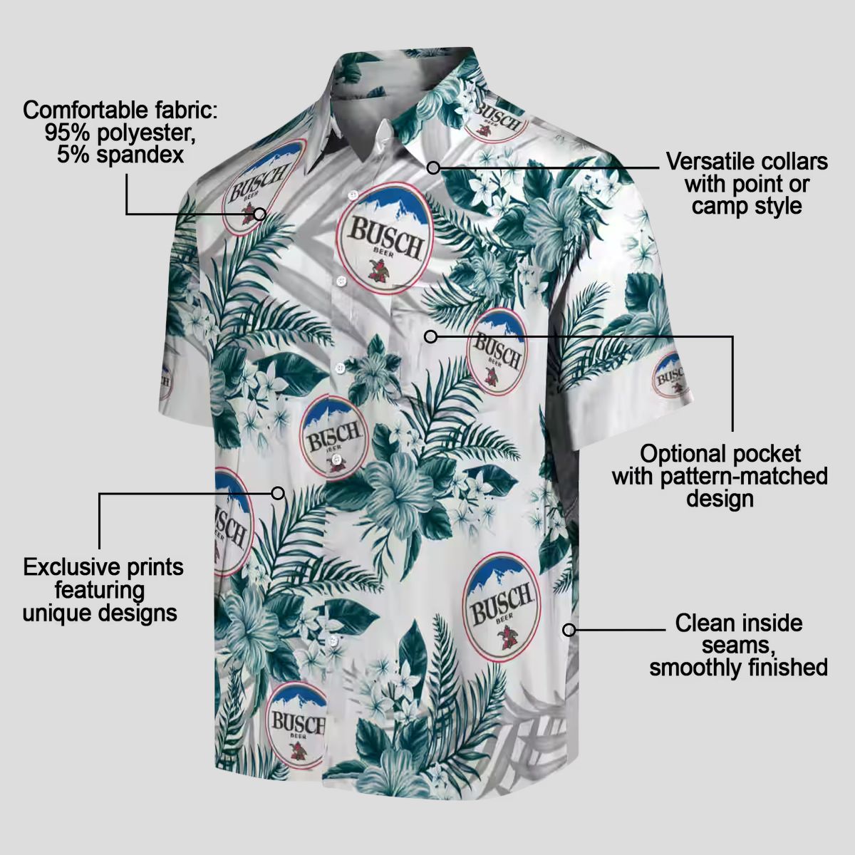 Philadelphia Eagles Floral Hawaiian Shirt - Green White Palm Hibiscus NFL Fan Gifts