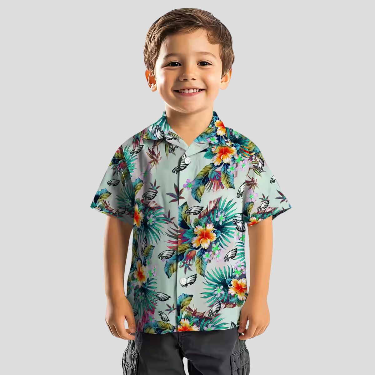 Philadelphia Eagles Game Day Hawaiian Shirt - Green Tropical Foliage, Stylish for Fans