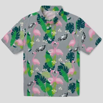 Philadelphia Eagles Green NFL Hawaiian Shirt, Aloha Flamingo Summer Beach Shirt