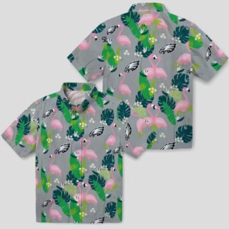 Philadelphia Eagles Green NFL Hawaiian Shirt, Aloha Flamingo Summer Beach Shirt
