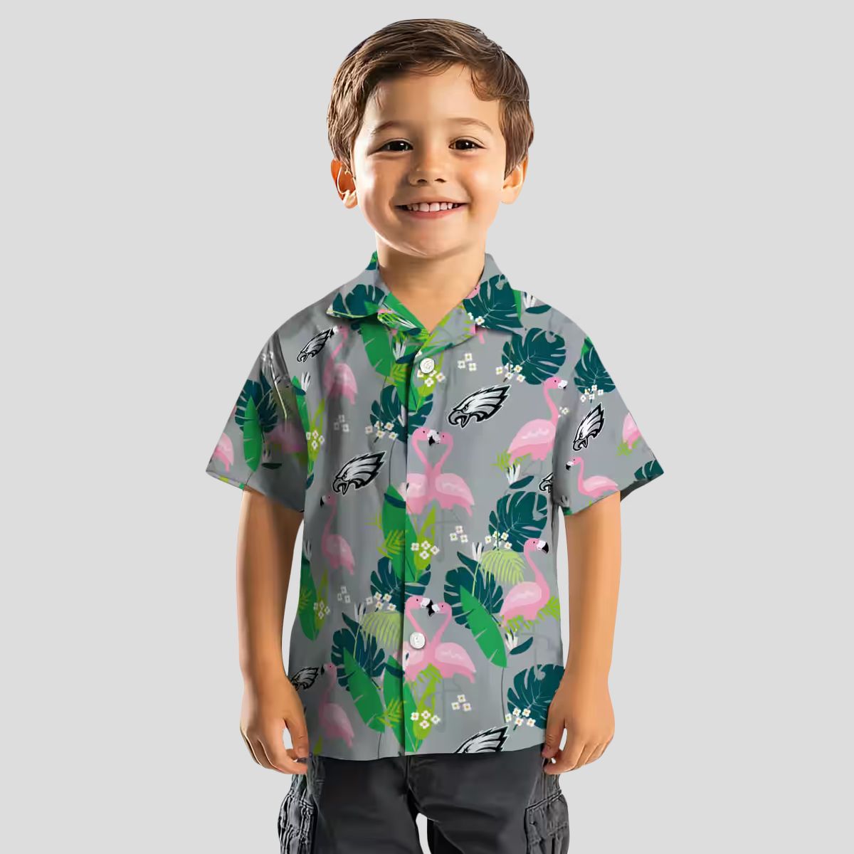 Philadelphia Eagles Green NFL Hawaiian Shirt, Aloha Flamingo Summer Beach Shirt