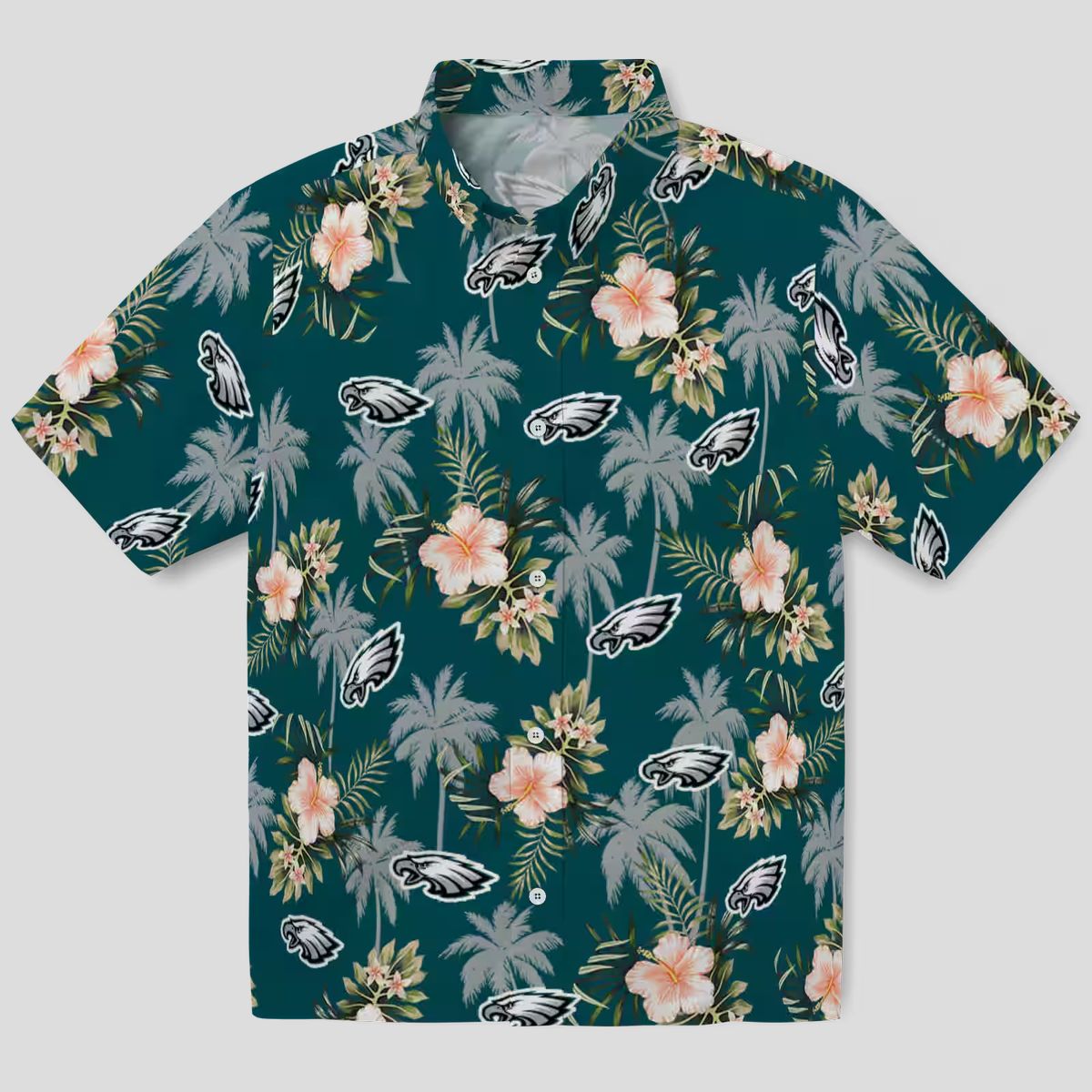 Philadelphia Eagles Hawaiian Shirt, Palm Tree Floral Tropical NFL Fan Apparel
