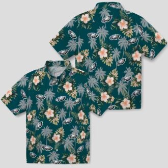 Philadelphia Eagles Hawaiian Shirt, Palm Tree Floral Tropical NFL Fan Apparel