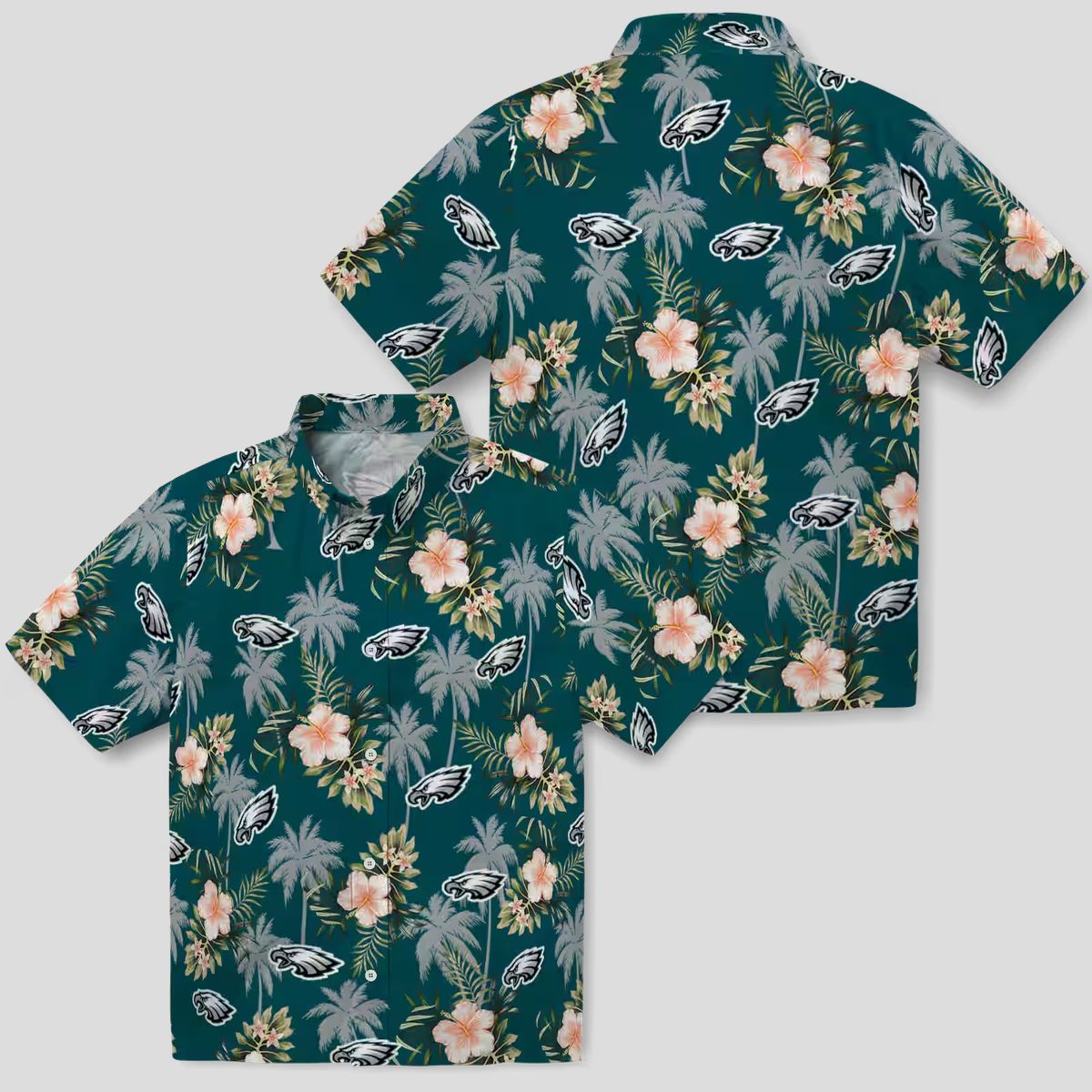 Philadelphia Eagles Hawaiian Shirt, Palm Tree Floral Tropical NFL Fan Apparel