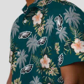 Philadelphia Eagles Hawaiian Shirt, Palm Tree Floral Tropical NFL Fan Apparel