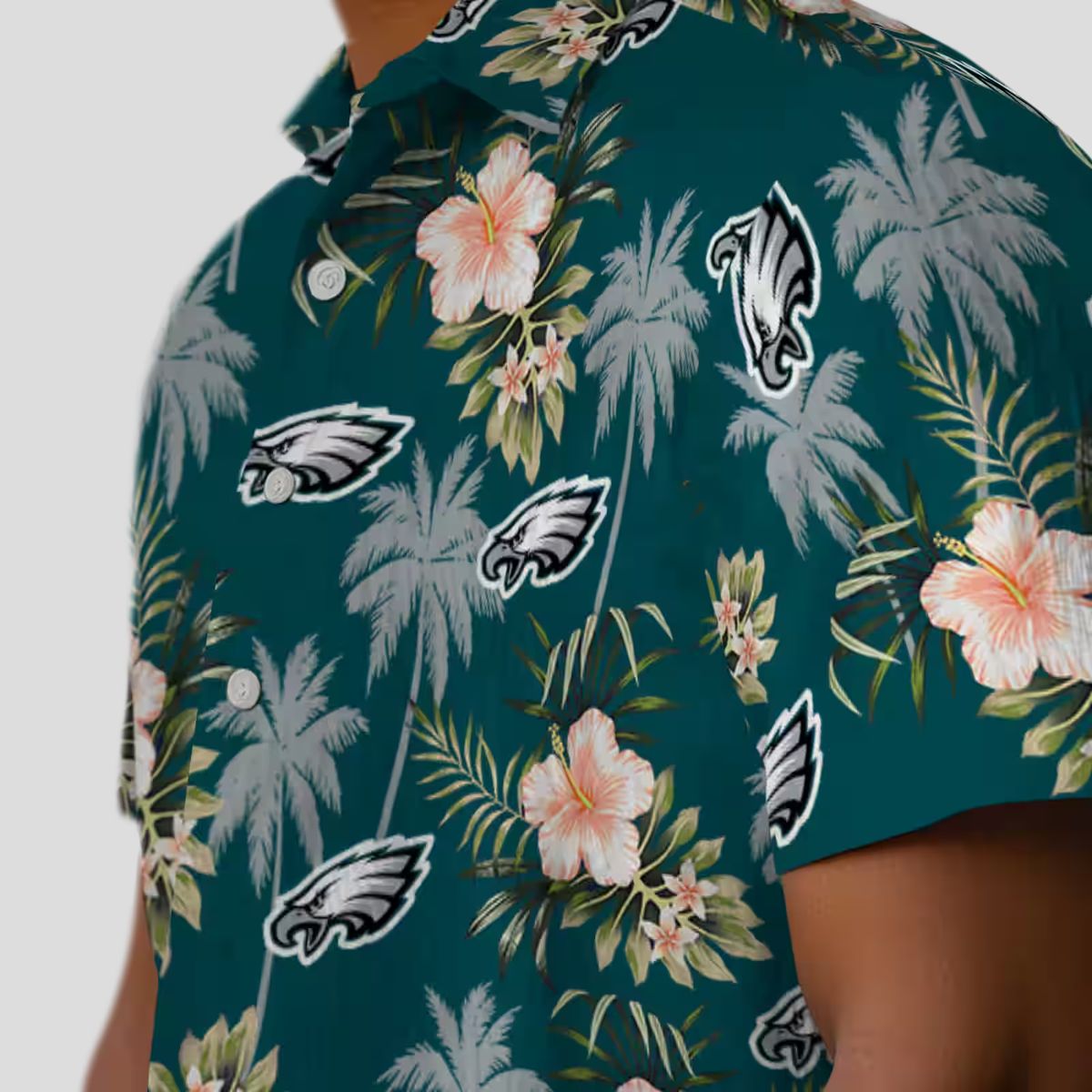 Philadelphia Eagles Hawaiian Shirt, Palm Tree Floral Tropical NFL Fan Apparel