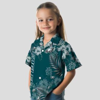 Philadelphia Eagles Hibiscus Print Hawaiian Shirt, NFL Summer Beach Casual Wear