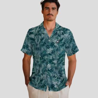 Philadelphia Eagles Leaf Print Hawaiian Shirt, NFL Aloha Green Summer Outfit