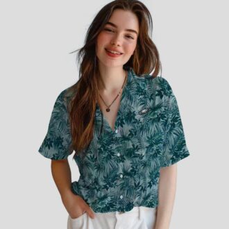 Philadelphia Eagles Leaf Print Hawaiian Shirt, NFL Aloha Green Summer Outfit