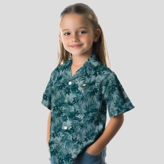 Philadelphia Eagles Leaf Print Hawaiian Shirt, NFL Aloha Green Summer Outfit