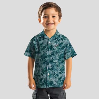 Philadelphia Eagles Leaf Print Hawaiian Shirt, NFL Aloha Green Summer Outfit