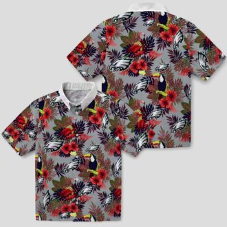 Philadelphia Eagles NFL Hawaiian Shirt, Floral Toucan Green Red Tropical Vacation Wear