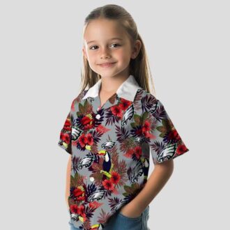 Philadelphia Eagles NFL Hawaiian Shirt, Floral Toucan Green Red Tropical Vacation Wear