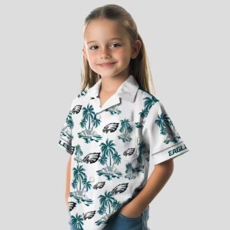 Philadelphia Eagles Palm Island Hawaiian Shirt, Green White NFL Aloha Summer Outfit