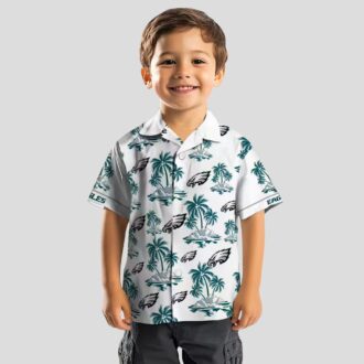 Philadelphia Eagles Palm Island Hawaiian Shirt, Green White NFL Aloha Summer Outfit