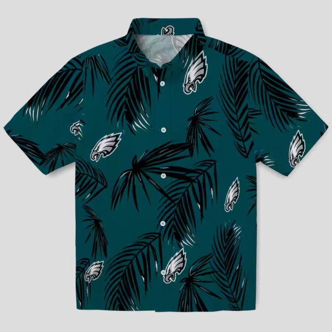 Philadelphia Eagles Palm Leaf Hawaiian Shirt, Tropical NFL Summer Beach Outfit