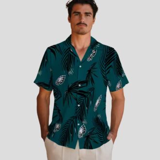 Philadelphia Eagles Palm Leaf Hawaiian Shirt, Tropical NFL Summer Beach Outfit