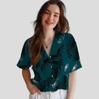 Philadelphia Eagles Palm Leaf Hawaiian Shirt, Tropical NFL Summer Beach Outfit