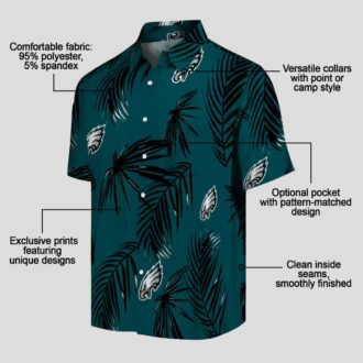 Philadelphia Eagles Palm Leaf Hawaiian Shirt, Tropical NFL Summer Beach Outfit