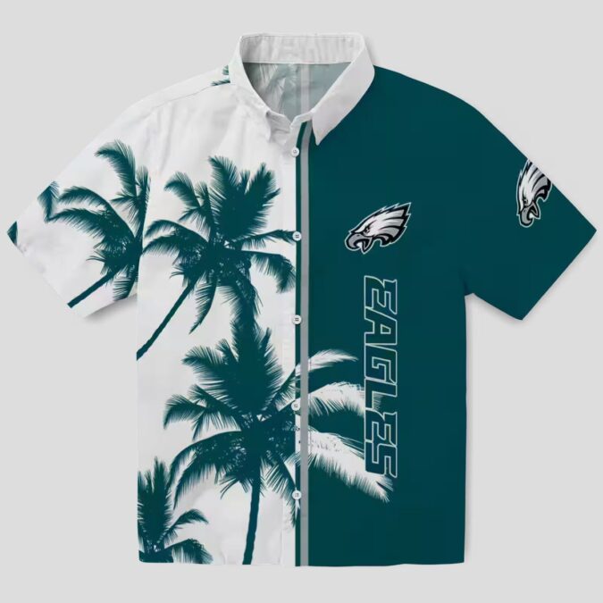 Philadelphia Eagles Palm Tree Hawaiian Shirt, NFL Aloha Summer Beach Outfit
