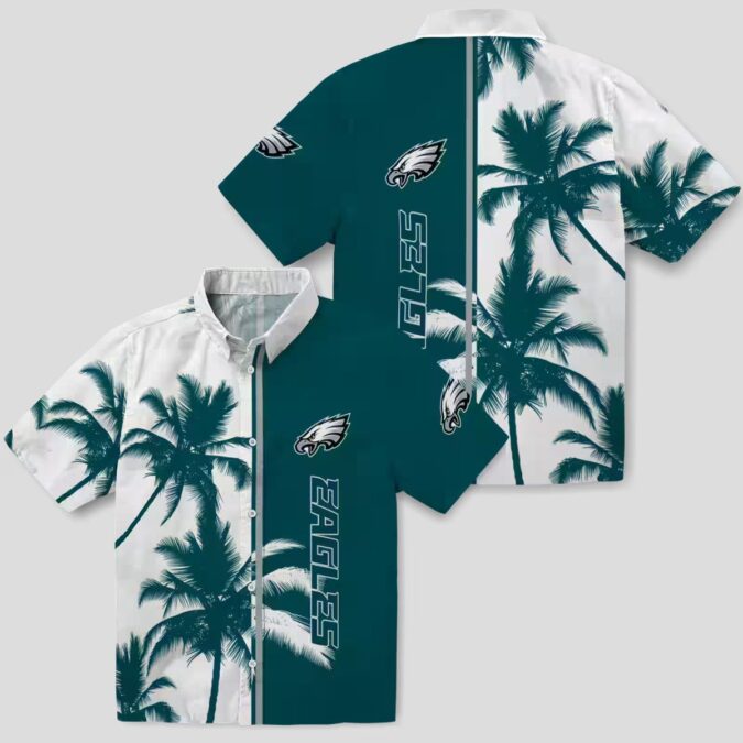 Philadelphia Eagles Palm Tree Hawaiian Shirt, NFL Aloha Summer Beach Outfit