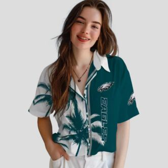Philadelphia Eagles Palm Tree Hawaiian Shirt, NFL Aloha Summer Beach Outfit