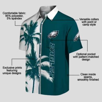 Philadelphia Eagles Palm Tree Hawaiian Shirt, NFL Aloha Summer Beach Outfit