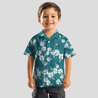 Shop Philadelphia Eagles Green Hawaiian Shirt - Hibiscus Clusters Aloha Style