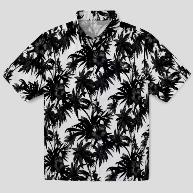 Shop Philadelphia Eagles Hawaiian Shirt, Black White Palm NFL Summer Fan Apparel