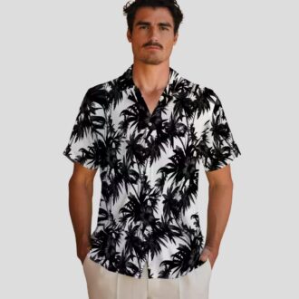 Shop Philadelphia Eagles Hawaiian Shirt, Black White Palm NFL Summer Fan Apparel