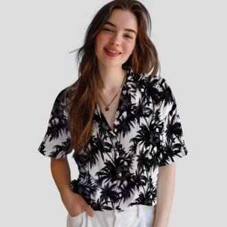 Shop Philadelphia Eagles Hawaiian Shirt, Black White Palm NFL Summer Fan Apparel