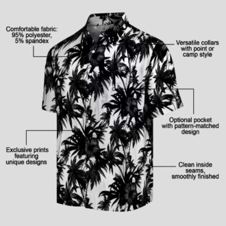 Shop Philadelphia Eagles Hawaiian Shirt, Black White Palm NFL Summer Fan Apparel