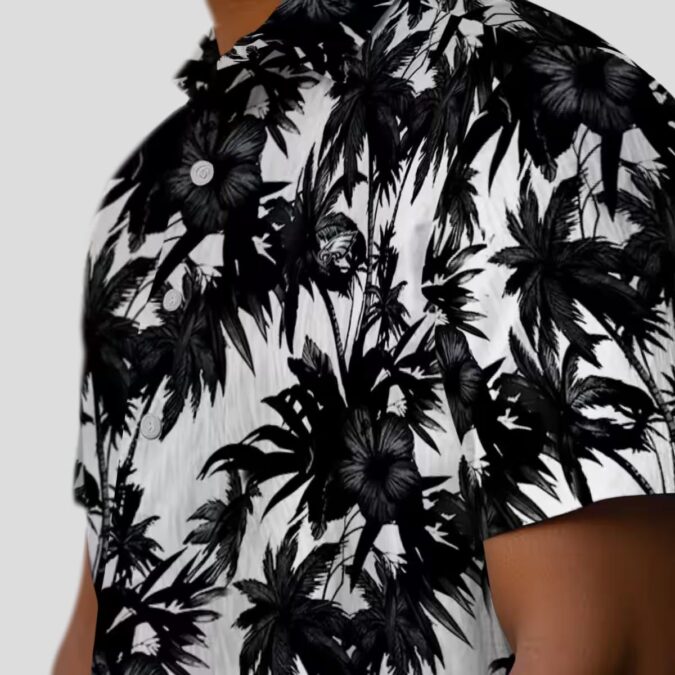 Shop Philadelphia Eagles Hawaiian Shirt, Black White Palm NFL Summer Fan Apparel