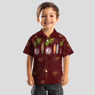 Burgundy Washington Commanders Hawaiian Shirt, Tropical Surfboard Palm NFL Outfit