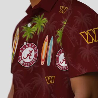 Burgundy Washington Commanders Hawaiian Shirt, Tropical Surfboard Palm NFL Outfit