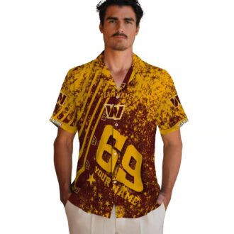 Custom Washington Commanders Burgundy Hawaiian Shirt, Star Stripes NFL Beachwear