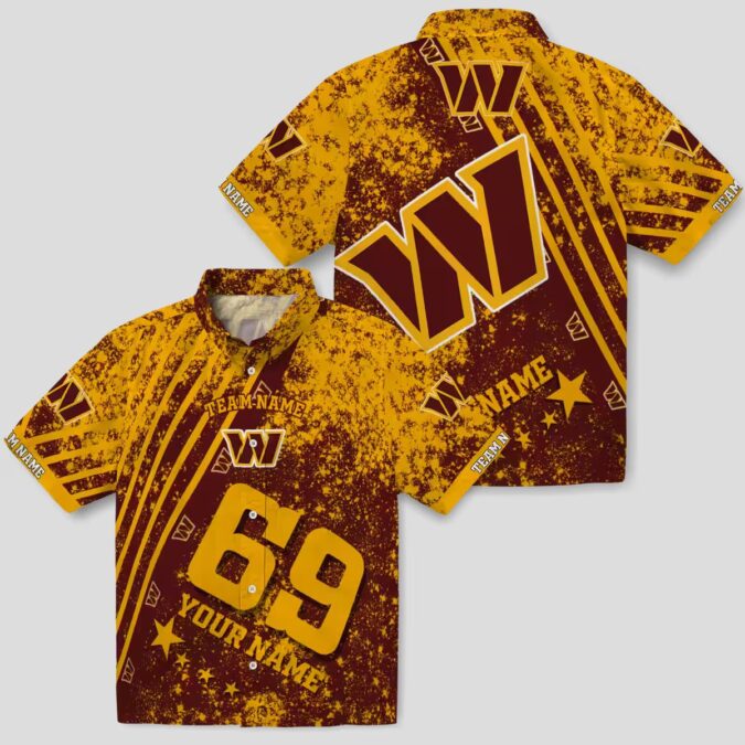 Custom Washington Commanders Burgundy Hawaiian Shirt, Star Stripes NFL Beachwear
