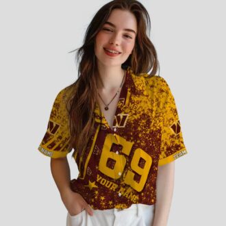 Custom Washington Commanders Burgundy Hawaiian Shirt, Star Stripes NFL Beachwear
