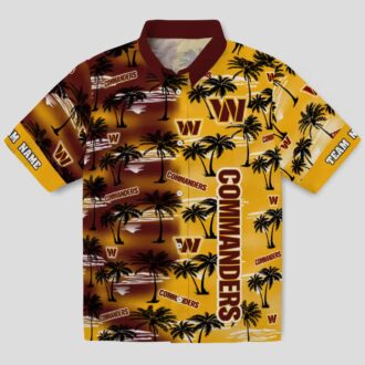 Custom Washington Commanders Hawaiian Shirt - Palm Silhouettes Burgundy Design for NFL Fans
