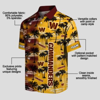 Custom Washington Commanders Hawaiian Shirt - Palm Silhouettes Burgundy Design for NFL Fans
