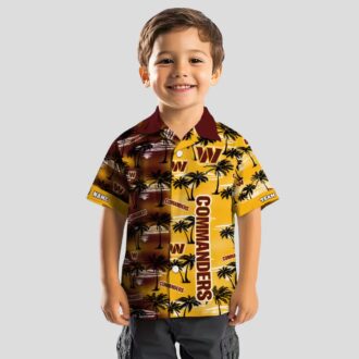 Custom Washington Commanders Hawaiian Shirt - Palm Silhouettes Burgundy Design for NFL Fans