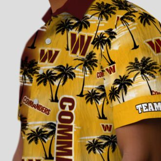 Custom Washington Commanders Hawaiian Shirt - Palm Silhouettes Burgundy Design for NFL Fans