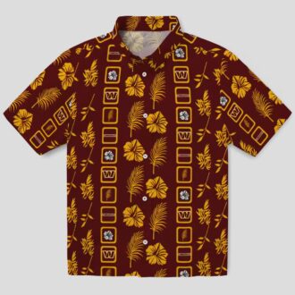 Floral Burgundy Washington Commanders Hawaiian Shirt, NFL Beach & Summer Vacation Shirt